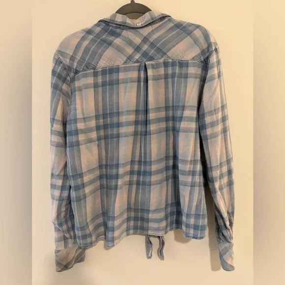 *EUC* Cloth & Stone Blue and Pink Plaid Button Down Shirt - Picture 2 of 7